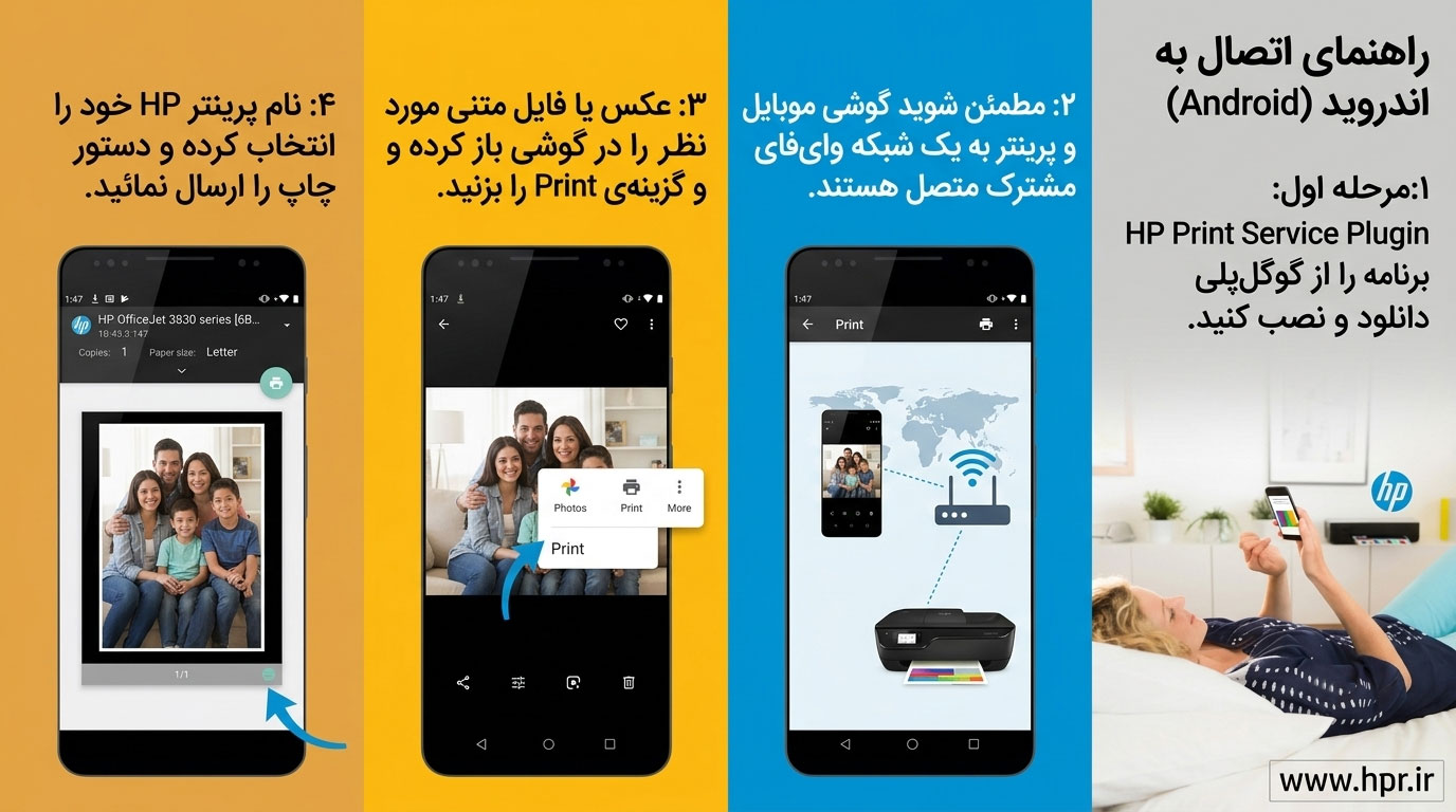 چاپ با موبایل اندروید HP
